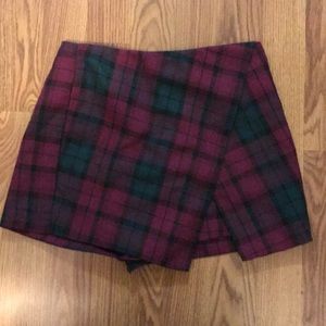 Top Shop Petite purple tartan skort